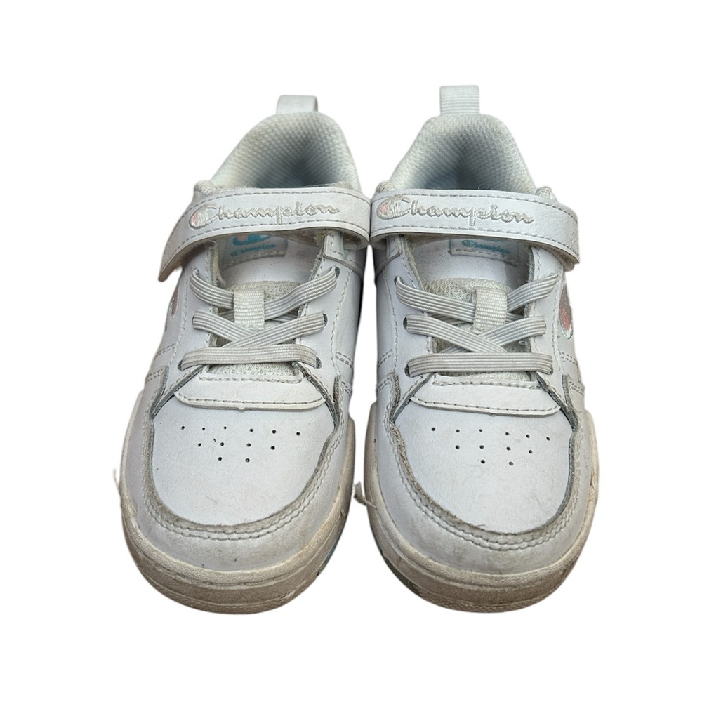 Champion White Leather Velcro Sneakers